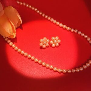 Golden Glow Pearl Elegance Set – Necklace & Earrings
