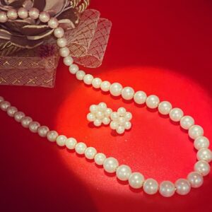 Lustrous Elegance Pearl Jewelry Set – Necklace & Earrings